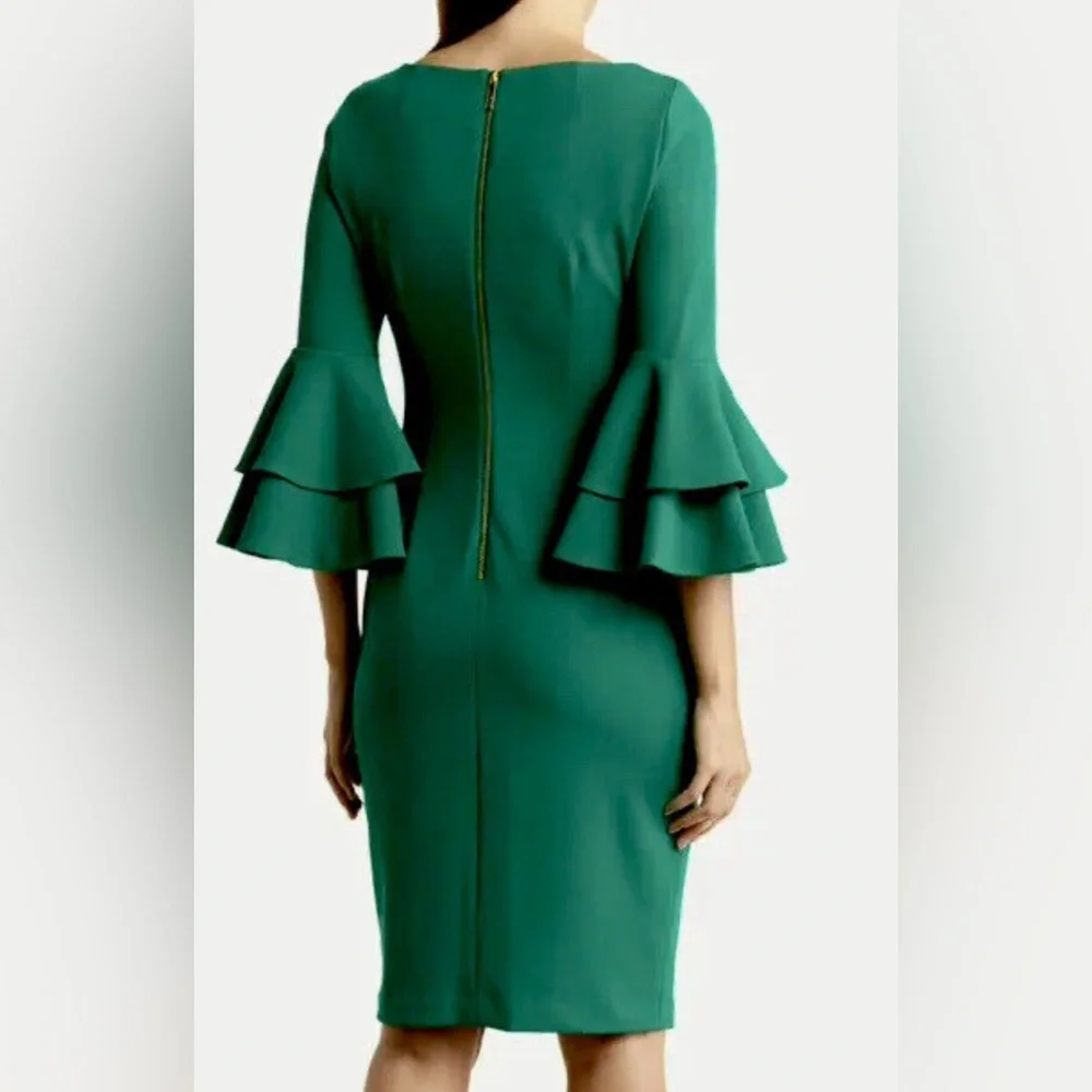 NWT CALVIN KLEIN BELL SLEEVES SHEATH DRESS - Picture 5 of 5